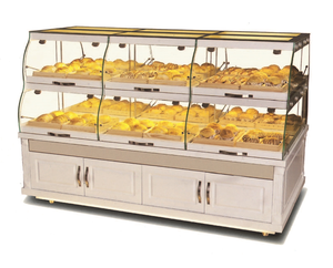 wooden bread cake display cabinet for bakery