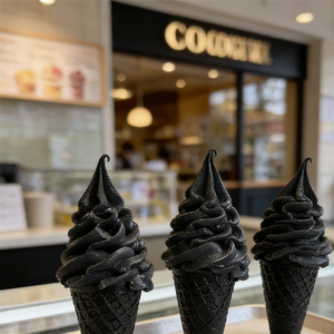 Modèle de cornet de crème glacée en plastique écologique de 17 cm, noir, adorable, en forme de noix de coco, pour décoration de café - Product Image 5