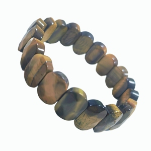 Bracelet plat en œil de tigre, bijou en pierre précieuse très vendu pour la guérison, bien-être physique et mental - Product Image 4