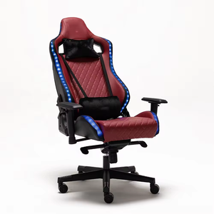 Chaise de jeu moderne en cuir Pu de haute qualité Ordinateur Pc Rgb Light Game Ergonomique Racing <span class=keywords><strong>Gamer</strong></span> Chaise de jeu rouge avec <span class=keywords><strong>repose</strong></span>-pieds - Product Image 4
