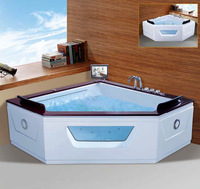 À vendre cascade bain à remous en verre à jets pour couples baignoire de massage en acrylique noir