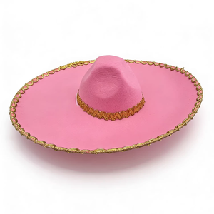 Sombrero de Ala Ancha Negro de Felpa Estilo Mexicano para Adultos, Sombrero de Fiesta, Protección Solar para Otoño e Invierno - Product Image 5