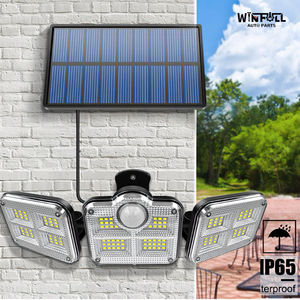 Lámpara Solar con Sensor de Movimiento para Exteriores, 3 Cabezas Giratorias, Lámpara de Pared para Jardín, Patio, Calle, Iluminación LED para Caminos - Product Image 3