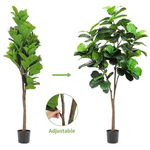 Trang Trí Nội Thất Nhà Máy Mô Phỏng Fiddle Lá Fig Ficus Cây Với Nồi Cây Nhân Tạo Cây Chậu Cây Giả - Product Image 5