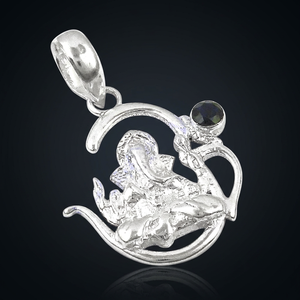 Colgante de Corazón de Plata de Ley 925 Art Palace con Piedra Preciosa de Ónix Negro Natural para la Elaboración de Collares - Product Image 2