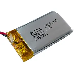 PKCELL 502035电池3.7V 300mAh锂离子可充电电池用于智能手表的锂离子聚合物锂电池