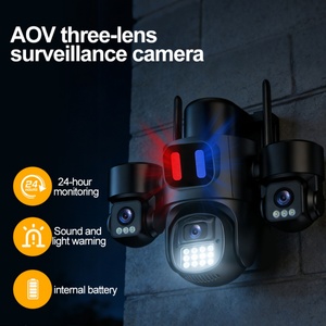 Aov 10800mah 7.5W*2 Solar Panel Cctv 15mp 3lens 4g Wifi Sim AI Tracking Two-Way Audio Home <b>Security</b> Surveillance <b>Wireless</b> <b>Camera</b> - Product Image 2