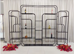 Casier à vin en or de haute qualité pour la réception de mariage décoration de fête de mariage de fond de bar élégant - Product Image 3