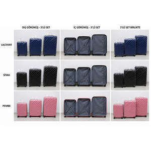 Ensemble de bagages 3 pièces, coque rigide en ABS et polycarbonate, valises de voyage, tailles moyenne et grande, avec serrure TSA, légères - Product Image 3