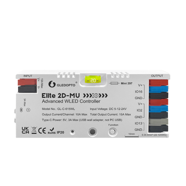 Advanced ESP32 Chip 10A 800IC WLED Digital LED Controller Remote Control for S2811 SK6812 SM16703P WS2812B No Need Gateway