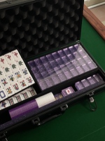 Tuiles de Mahjong en Acrylique Double Couche Effet Gelée Scintillante de Luxe, 144 Tuiles, Mahjong Chinois Personnalisé, Vente en Gros, Cadeau
