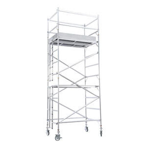 Nuevo modelo Tubu Torre móvil flexible <span class=keywords><strong>Andamio</strong></span> de aluminio de estilo <span class=keywords><strong>europeo</strong></span> <span class=keywords><strong>con</strong></span> conveniente rueda Layher para almacén Taller Hotel - Product Image 3