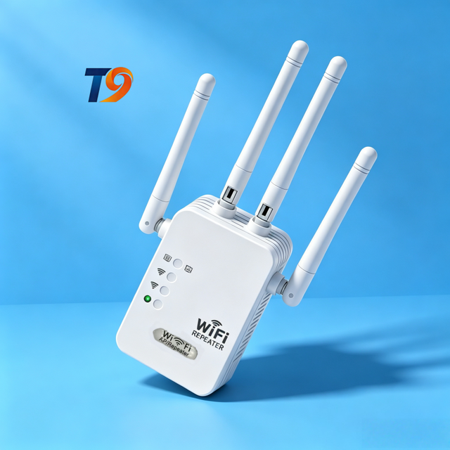 1200Mbps 2.4G & 5G WiFi Signal Booster & Range Extender with Dual Mode (Repeater/Router) 147sqm Coverage 4 External Antennas