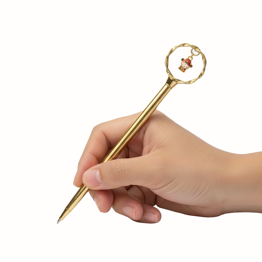 Creative stationery Metal Ballpoint Pens With Laser Logo Random Pendant Options Hot Selling Wholesale Creative Stationery