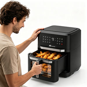 Anbolife OEM 12L IMD Panel <strong>Air</strong> <strong>Fryer</strong> With <strong>Rotisserie</strong> Function Traspaerant Glass Window Oven Detachable Door Home Appliance ETL - Product Image 3