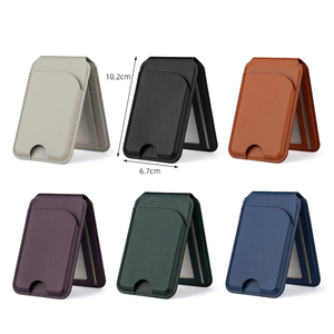 Designer Débito Trading Bank Business Leather Magnetic ID Cards Titulares para Phone Stand Wallet Titular do cartão de crédito personalizado