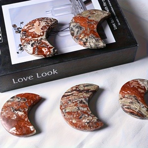 Adorno de Ágata Natural con Forma de Luna, Cristal Pulido a Mano, Colgante de Luna para la Fortuna, Joyería DIY, Decoración del Hogar, Artesanía, Venta al por Mayor para Regalo - Product Image 5