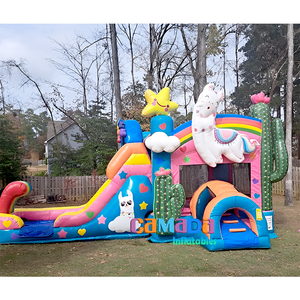 Alpaca Jumping Bouncy Castle Inflable Bouncer Castle Water Pool Slide Llama Desert Theme Fun Play Bounce Combo - Product Image 3