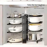 Meilleures ventes : Étagère de rangement pour casseroles pliable et autoportante, 5 niveaux, pour cuisine moderne