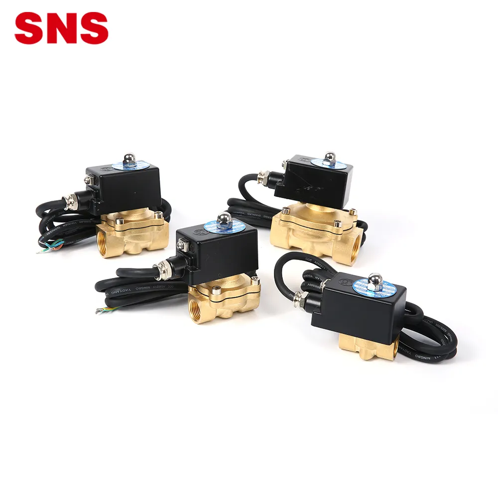 SNS 2WF Series 110V Explosion Proof Normal Closed Pneumatic Big Port Size AC 1.0MPa Air Water Oil Brass Solenoid Valve