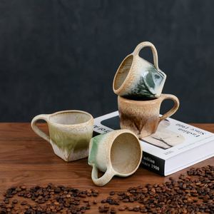 Japanese Reactive Glaze Porcelain Cappuccino Coffee Cup Ceramic <b>Teacup</b> Mug with Handle for Office and Home Use - Product Image 1