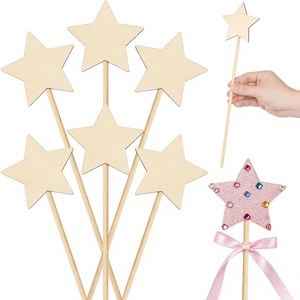 Bacchette in Legno Naturale a Forma di Stella per Fai da Te, Bacchette da Fata per Costumi da Principessa e Feste in Maschera per Ragazze - Product Image 1