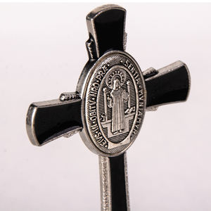 Оптовая продажа, религиозный крест, 2 дюйма, распятие Святого Бенедикта, католический съемный постоянный черный крест - Product Image 3