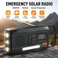 Draagbare nood-DAB-radio met oplaadbare batterij voor outdoor overleving, zonne-opladen & zaklampfunctie