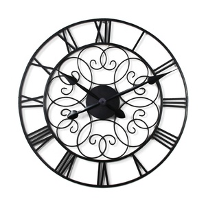 <strong>Large</strong> Size Round Outdoor Garden Black Retro Metal <strong>Clocks</strong> Roman Numerals Iron Antique Gear Big <strong>Skeleton</strong> <strong>Wall</strong> <strong>Clock</strong> - Product Image 4