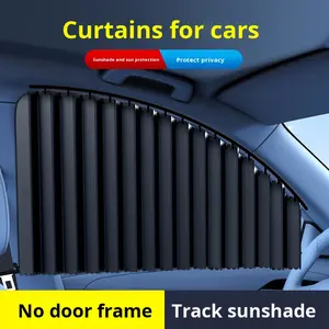 Parasol plegable <span class=keywords><strong>de</strong></span> poliéster <span class=keywords><strong>para</strong></span> ventanas laterales <span class=keywords><strong>de</strong></span> coche, pista retráctil Interior integrada, tela <span class=keywords><strong>de</strong></span> protección solar <span class=keywords><strong>de</strong></span> privacidad montada en el coche - Product Image 5