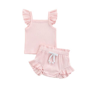 Nouveautés 2022 - Ensembles de vêtements pour bébé d'été - Ensembles côtelés en deux pièces - Ensemble d'anniversaire pour bébé fille - Product Image 6