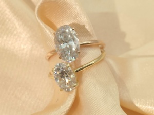 Anillos de Compromiso de oro sólido de 14k 3CT Oval D/VVS moissanita, joyería fina, gran oferta - Product Image 2