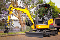 Mini-excavatrice puissante XE27U, poids opérationnel de 2,7 tonnes, moteur de 20,9 CV, force de la benne de 23 kN, pour travaux de terrassement, de creusement de fossés et d'installation de canalisations.