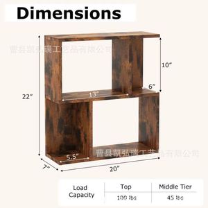 Home wooden multi-layer <b>shelf</b>, <b>desktop</b> book rack, solid wood home office decoration living room display rack - Product Image 3