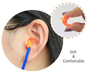 Tapones para los oídos reutilizables de calidad, 100 pares de tapones de silicona con cable calmante para el oído, reducción de ruido para tiro, conducción en motocicleta - Product Image 2