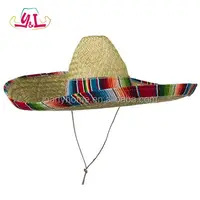 Cinco De Mayo Fiesta kumaş Mini saman meksika Sombrero parti kostüm geniş ağızlı hasır şapka için eğlenceli Fiesta şapka parti malzemeleri