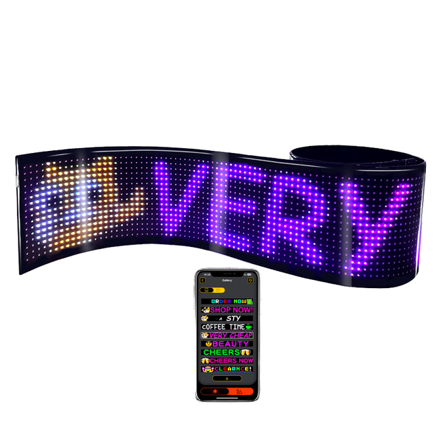 RGX Flexible Smart Screen Blue Tooth Car Sticker with Animated Scrolling Text Advertising 5V Retail LED Display Matrix Panel