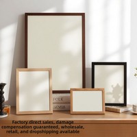 Marco de Fotos Minimalista y Ecológico de Tablero de Densidad Media para Montaje de Caligrafía y Pintura Rectangular A3/A4, Tamaño 4K