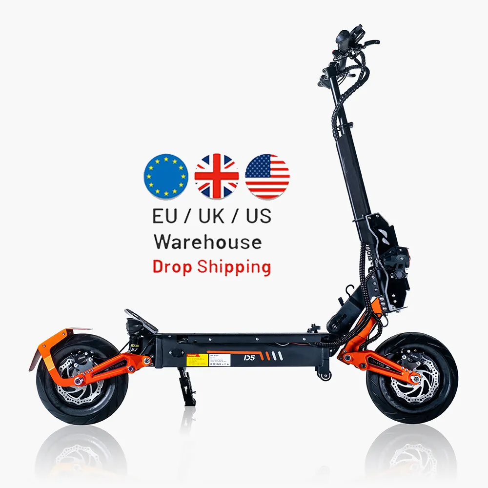 EU USA 5000w dual motors high speed e scooter off road 12 inch folding electric scooter for adults