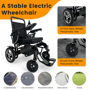 KSM-606AF Smart <b>Auto</b> Folding Electric Wheelchair Lightweight Aluminum High Power Wheelchair with 500W/600W/700W Lithium <b>Battery</b> - Product Image 5