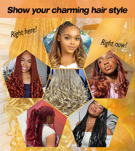 Tresses françaises 24 pouces, <span class=keywords><strong>boucles</strong></span> françaises, tresses au crochet, extensions de cheveux synthétiques pré-étirées, mèches, tresses - Product Image 3