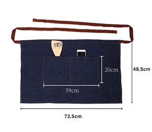 Kefei Coton Demi Taille Tablier Court Serveur/<span class=keywords><strong>Serveuse</strong></span> Restaurant <span class=keywords><strong>Tenue</strong></span> de Jardinage pour Femmes/Hommes Maison Cuisine Vêtements de Travail - Product Image 1