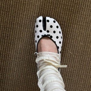 รองเท้าผู้หญิงสไตล์บัลเลต์แบบสวมเปิดนิ้วเท้าลายจุดฝรั่งเศสแบบใหม่ปี 2026 - Product Image 5