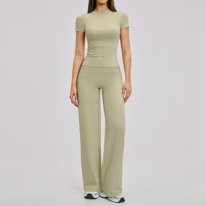 Conjunto Deportivo de Pantalones Acampanados y Camiseta sin Mangas para Correr al Aire Libre, Gimnasio y Yoga, Gran <span class=keywords><strong>Venta</strong></span> 2026 - Product Image 6