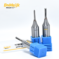 BoMeiJK Mata Bor Router Kayu Kecepatan Tinggi 2 Mata Pisau Lurus TCT dengan Finishing Permukaan Tinggi, Sudut Helix 45 Derajat, Dapat Disesuaikan ODM/OEM