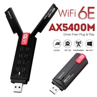 AX5400 Wifi6 adaptor Wifi 6E, antena MU-MIMO tri-band USB 3.0 5400Mbps untuk Laptop PC