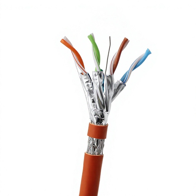 CAT8 SF FTP 4-Layer Shield Cable 2000MHz 40Gbps 22AWG BC for 5G 8K Data Center Monitoring FTTH High Speed Wiring