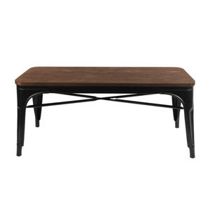 Wholesale Mid-Century Gunmetal Inspired Double Wooden <strong>Seat</strong> Metal <strong>Dining</strong> Side Industrial <strong>Bench</strong> - Product Image 6