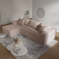 Elegante Sofá Cama Seccional en Forma de L, Tapizado en Tela, con Espuma Comprimida, de Tres Plazas, Resistente, para el Hogar o Apartamento