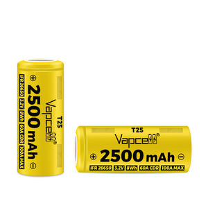 Baterai <span class=keywords><strong>Lithium</strong></span> <span class=keywords><strong>Ion</strong></span> Isi Ulang Beat <span class=keywords><strong>A123</strong></span> 60A/100A 26650 2500mAh IFR Vapcell T25 3.2V untuk EV UAV RV Lampu Depan Perkakas Listrik Drone - Product Image 1